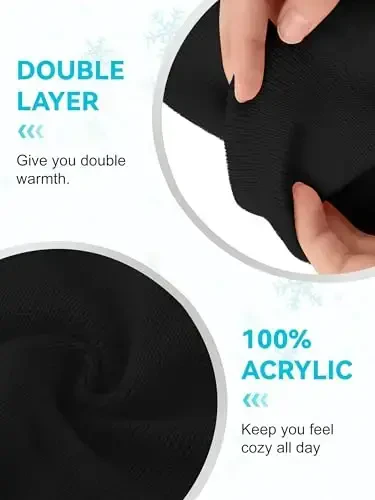 Glooarm Erkaklar Ayollar uchun Trikotaj Qishki Shapkalar Beanie Issiq Yumshoq Unisex Mansjetli Bosh Suyagi Qopqoqlari - 3