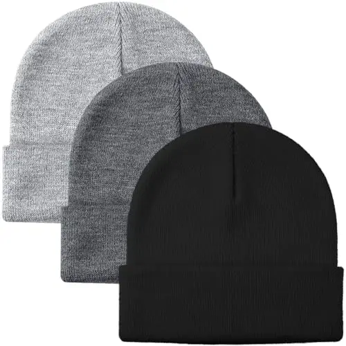 Glooarm erkaklar ayollar uchun trikotaj qishki shapkalar Beanies issiq Slouchy Unisex manjetli Beanies Skull Caps - 1