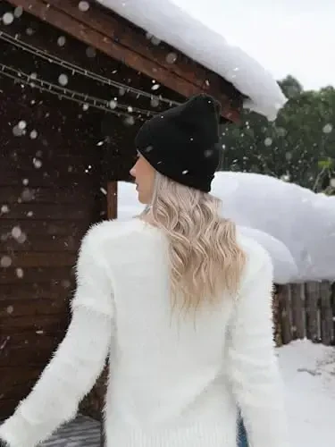 Glooarm erkaklar ayollar uchun trikotaj qishki shapkalar Beanies issiq Slouchy Unisex manjetli Beanies Skull Caps - 5