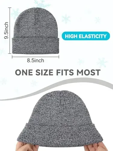 Glooarm Erkaklar Ayollar uchun trikotaj Qishki Shlyapalar Issiq Yumshoq Unisex Qopqoqli Shlyapalar Bosh suyagi qalpoqlari - 2