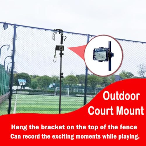 Gloperti Tennis Pickleball Fence Mount, Tennis Practice Equipment, Phone Camera Holder Accessories to Record Stream and Relive Your Tennis Matches - 2