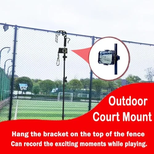 Gloperti Tennis Pickleball Fence Mount, Tennis Practice Equipment, Phone Camera Holder Accessories to Record Stream and Relive Your Tennis Matches - Gloperti (1)