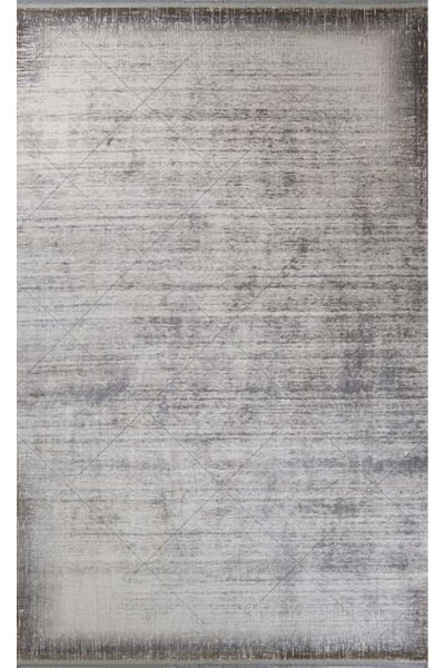 Halı Gloria Serisi İpek Bambu Salon Halısı Yolluk Mutfak Halısı-Gri Krem - GABARDIN