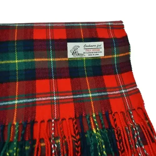 Glory Max Scottish Stewart Tartan Plaid Qishki hashamatli sharf yumshoq CasModazoneere 72