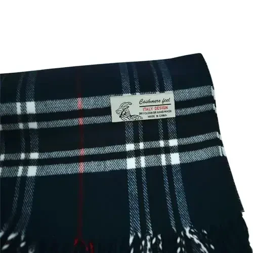 Glory Max Unisex Classic Tartan Plaid Qishki Sharf Yumshoq Cashmerega O'xshash 183cm x 30cm - 2