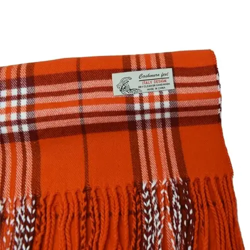 Glory Max Unisex Classic Tartan Plaid Qishki Sharf Yumshoq Kaşmirga O'xshash 183cm x 30cm - 2