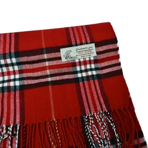 Glory Max Unisex Classic Tartan Plaid Winter шарф Yumshoq kaşmirga o'xshash 183cm x 30cm - 2