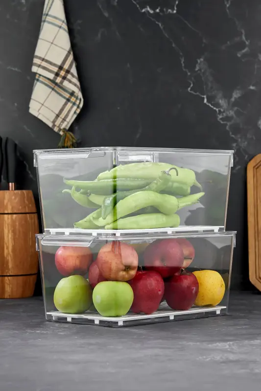 Gloss 2-Pack XXL Lidded Refrigerator & Cabinet Organizer - 1