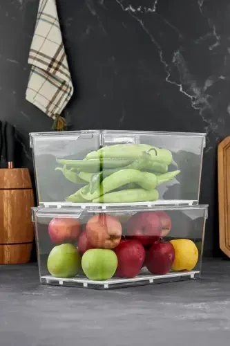 Gloss 2-Pack XXL Lidded Refrigerator & Cabinet Organizer - 3