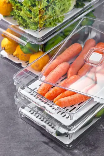 Gloss AirControl 6'lı Mix Süzgeçli Havalandırmalı Kapaklı Buzdolabı & Dolap İçi Düzenleyici 18 Parça - 4