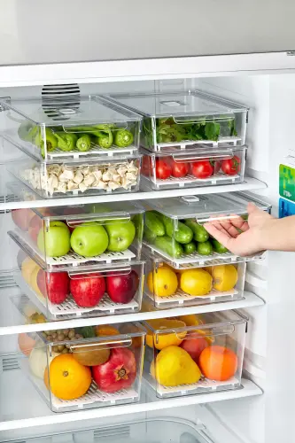 Gloss Xxl 3-Piece Filtered Lidded Refrigerator Organizer, Cabinet Organizer, Organizer, Storage Container - 3