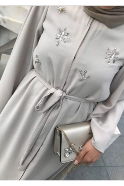Glow Abaya (Stone) - 6