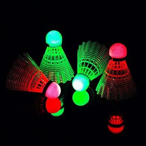 Glow in the Dark Badminton Shuttlecocks 4pcs - 1