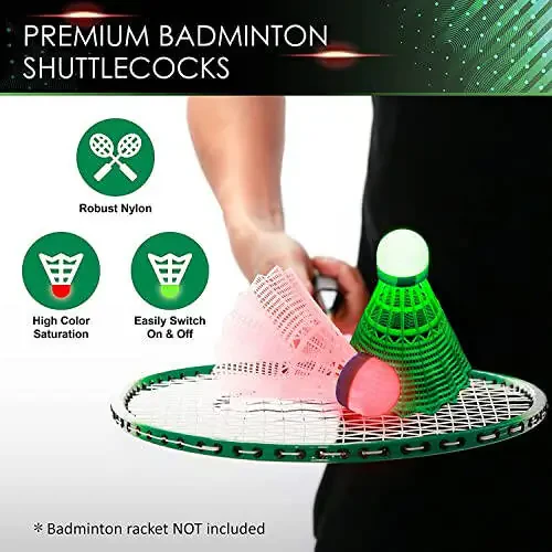 Glow in the Dark Badminton Shuttlecocks 4pcs - 2