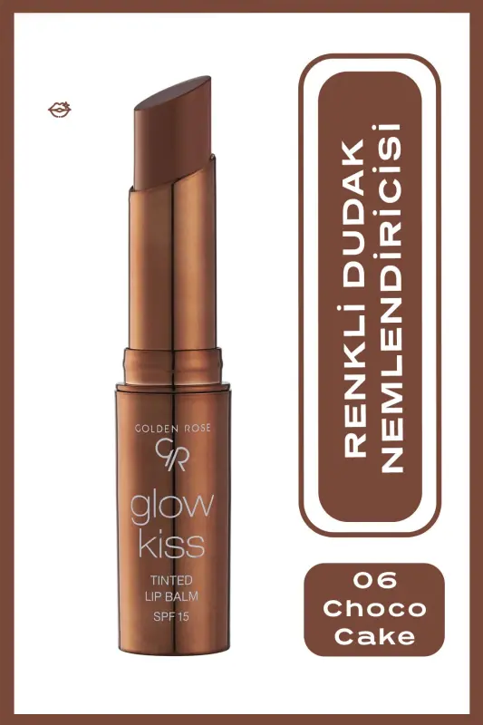 Glow Kiss Tinted Lip Balm SPF15 Shea & Hyaluronik Asitli Renkli Dudak Balmı - 06 Choca Cake 3 g-CHOCO CAKE - 1