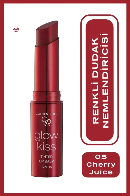 Glow Kiss Tinted Lip Balm No: 05 Cherry Juice - Colored Lip Moisturizer - 8691190440824 - 1
