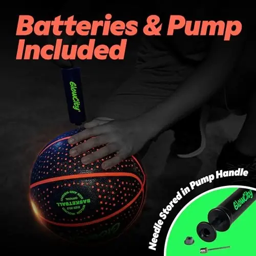 GlowCity Glow in The Dark Basketball - Size 5, 6, 7 Light Up Ball for Kids, Teens & Adults - Night Outdoor Games - Sports Birthday Gifts Ideas for Boys Ages 6 7 8 9 10 11 12 13 14 15 - 3