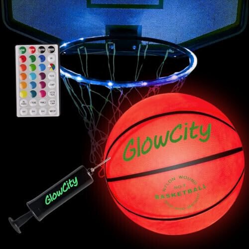 GlowCity Qorong'ida Yoritilgan Basketbol To'pi O'spirin O'g'il Bolalar Uchun - Porloq Qizil Basketbol To'pi, Kechki To'p O'yinlari Uchun Yoritiladigan LED O'yinchoq - Bolalar Uchun Sport Anjomlari Va Gadgetlar 8 Yosh Va Undan Katta - 6