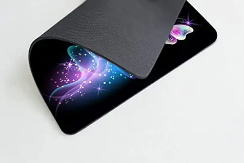Glowing Night Pink Butterflies Mouse pad moslashilgan sichqoncha, kompyuterlar uchun sirpanmaydigan kauchuk taglikli sichqoncha, noutbuk ofis stoli uchun aksessuarlar sichqoncha. - 3