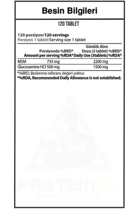 Glucosamine MSM 120 Tablets - HARDLINE