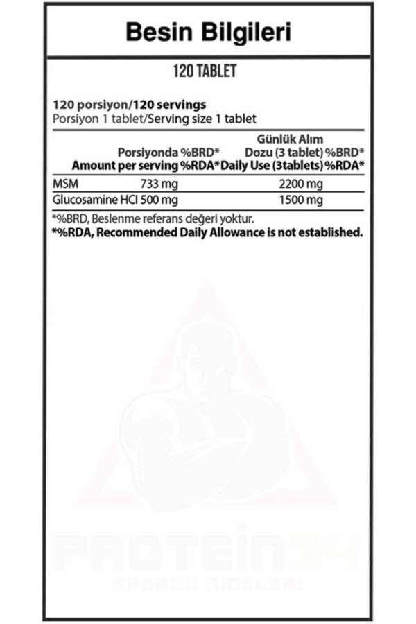 Glucosamine MSM 120 Tablets - 8