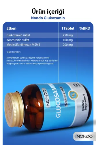 Glukozamin 60 Tablet (Glukozamin, MSM, Kondroitin) - NONDO (1)