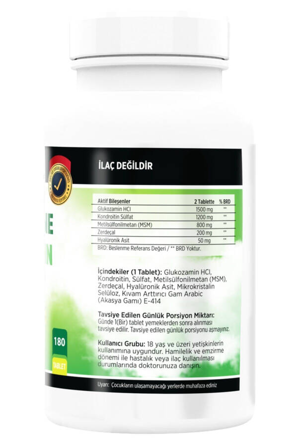 Glukozamin Kondroitin Msm 180 Tablet Glukozamin Kondroitin Msm Hyaluronik Asit Zerdeçal - 2