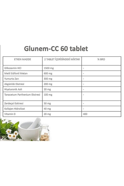 Glunem-cc 60 Glikozamin/Glucosamine Multivitamin Tablet - 12