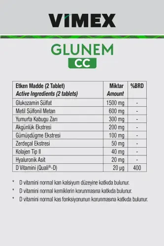 Glunem-cc 60 Glucosamine Multivitamin Tablet - VIMEX (1)