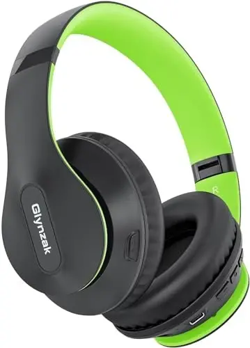Glynzak Беспроводные Bluetooth-наушники Over Ear 65H Playtime HiFi Stereo Headset с микрофоном и 6 режимами эквалайзера Складные Bluetooth V5.3 наушники для путешествий Смартфон Компьютер Ноутбук - GLYNZAK