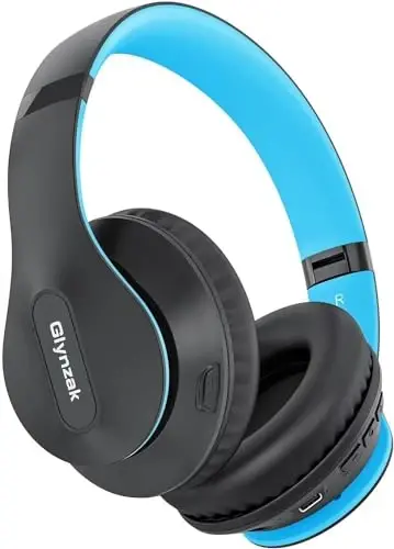 Glynzak simsiz Bluetooth quloqchinlari 65 soatgacha musiqa tinglash imkoniyatiga ega HiFi stereo garniturasi mikrofon va 6EQ rejimi bilan, buklanadigan Bluetooth V5.3 quloqchinlari sayohat, smartfon, kompyuter va noutbuk uchun - 1