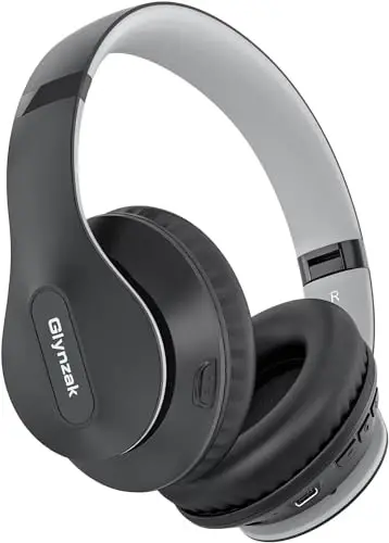 Glynzak Wireless Bluetooth Headphones Over Ear 65H Playtime HiFi Stereo Headset with Microphone and 6EQ Modes Foldable Bluetooth V5.3 Headphones for Travel Smartphone Computer Laptop 