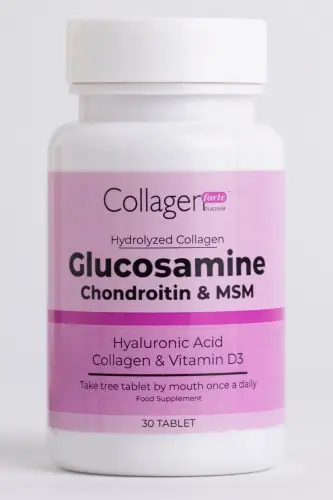 Glyukozaamin, Xondroitin & MSM, Gidrolangan Kollagen, D3 Vitamini, 1500 mg x 30 Tablet - COLLAGEN FORTE PLATINUM (1)