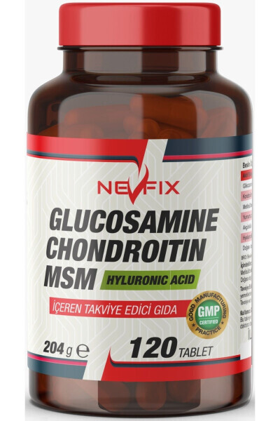 Glyukozaamin Xondroitin MSM Giyaluron Kislotasi 120 Tablet - NEVFIX
