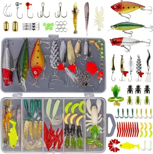 GOANDO Fishing Lures Set with Tackle Box, 78-Piece - 1