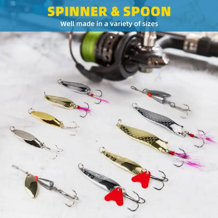 GOANDO Gear Tackle Box Attractants Fishing Lures for Bass Trout, 302 Count - 1