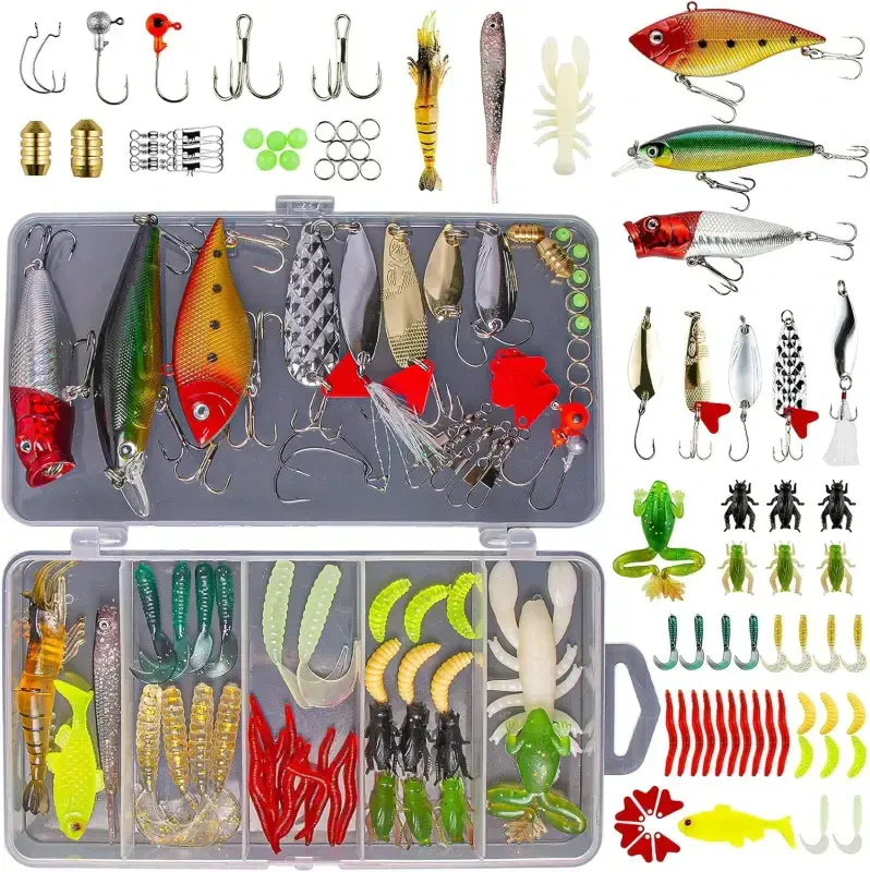 GOANDO Fishing Lures Set with Tackle Box, 78-Piece - GOANDO