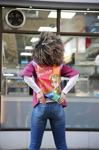 Göbeklitepe Printed Women's Leather Jacket - DERIDERIM (1)