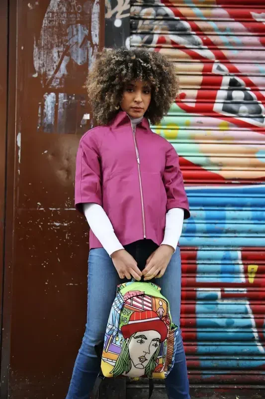 Göbeklitepe Printed Women's Leather Jacket - 4