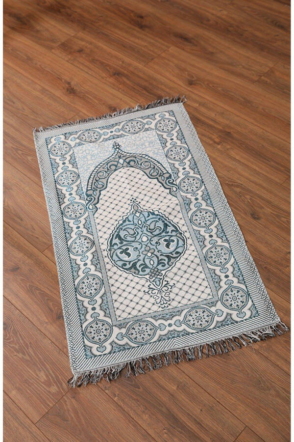 Gobelin Prayer Rug | Shiny Prayer Rug | Souvenir Prayer Rug | Hajj Umrah Gift | Ottoman Prayer Rug - 1