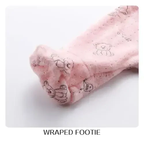 Go'dak Fleece Jumpsuit 0-3 Oylik Go'dak Ayiq Qor Kostyumi Yangi Tug'ilgan Romper Issiq Palto - 5