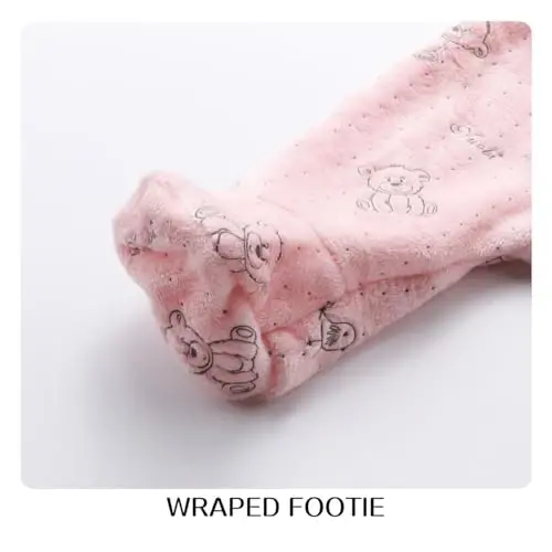 Go'dak Fleece Jumpsuit 0-3 Oylik Go'dak Ayiq Qor Kostyumi Yangi Tug'ilgan Romper Issiq Palto - 5