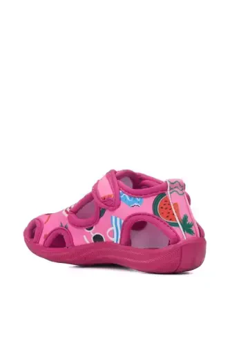 Go'dak o'g'il qiz bola zig'ir velcro kundalik qulay dengiz poyabzali bolalar sandaleti (20-31) - Pushti tarvuz - 3