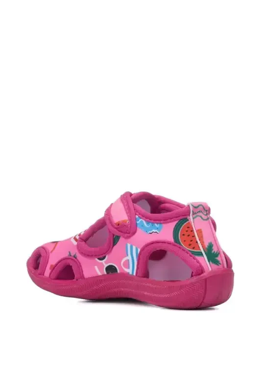 Go'dak o'g'il qiz bola zig'ir velcro kundalik qulay dengiz poyabzali bolalar sandaleti (20-31) - Pushti tarvuz - 3