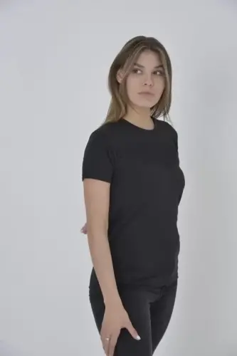 Gögüs Fileli Slim Fit T-shirt - Siyah - BÜYÜKBEDENIZ (1)