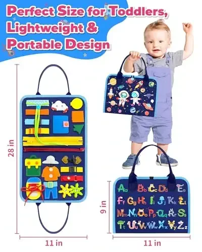 Gojmzo Busy Board Montessori o'yinchoqlari kichkintoy o'g'il bolalar uchun tug'ilgan kun sovg'alari, kichkintoylar uchun band kitob sensorli o'yinchoqlar, o'quvchi kichkintoy sayohat tadbirlari - 6