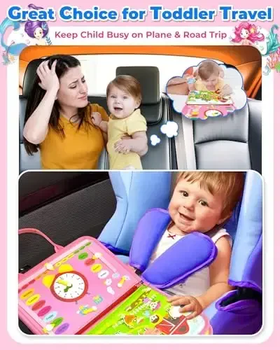 Gojmzo Busy Board Montessori o'yinchoqlari qiz bolalar uchun tug'ilgan kun sovg'alari, Bolalar uchun band kitob sensorli o'yinchoqlar, Ta'limiy o'rganish uchun bolalar sayohat tadbirlari - 2