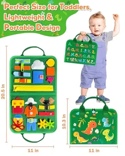 Gojmzo Meşguliyet Panosu Montessori Oyuncakları 1 Yaşındaki Erkek Kız Çocuk Doğum Günü Hediyeleri, Meşgul Kitap Duyusal Oyuncaklar, Öğrenme Eğitici Bebek Seyahat Aktiviteleri - 1