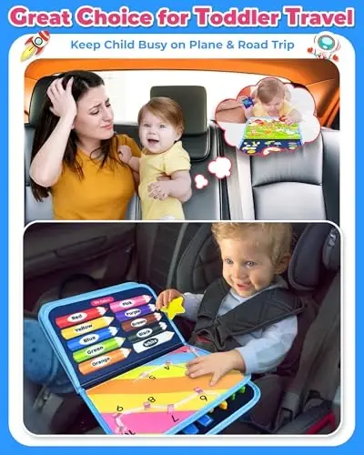 Gojmzo Busy Board Montessori Toys for Toddler Boy Birthday Gifts, Busy Book Sensory Toys for Toddlers, Learning Educational Toddler Travel Activities - 2