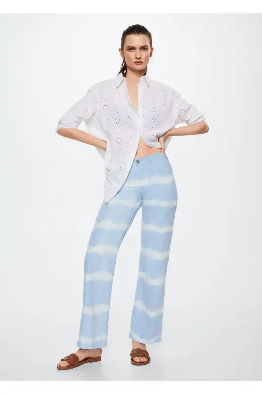 Gök mavisi Kadın Yetişkin Pantolon 37071283 - Gök mavisi - 8